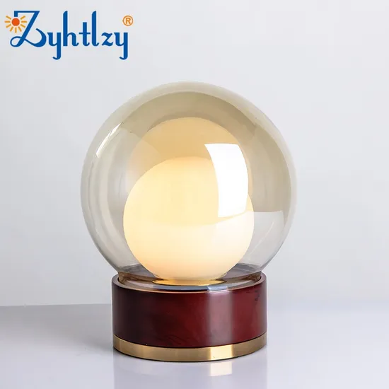 Lampada da tavolo in vetro ambrato, scrivania da studio, decorazioni per la casa, lampada da tavolo moderna